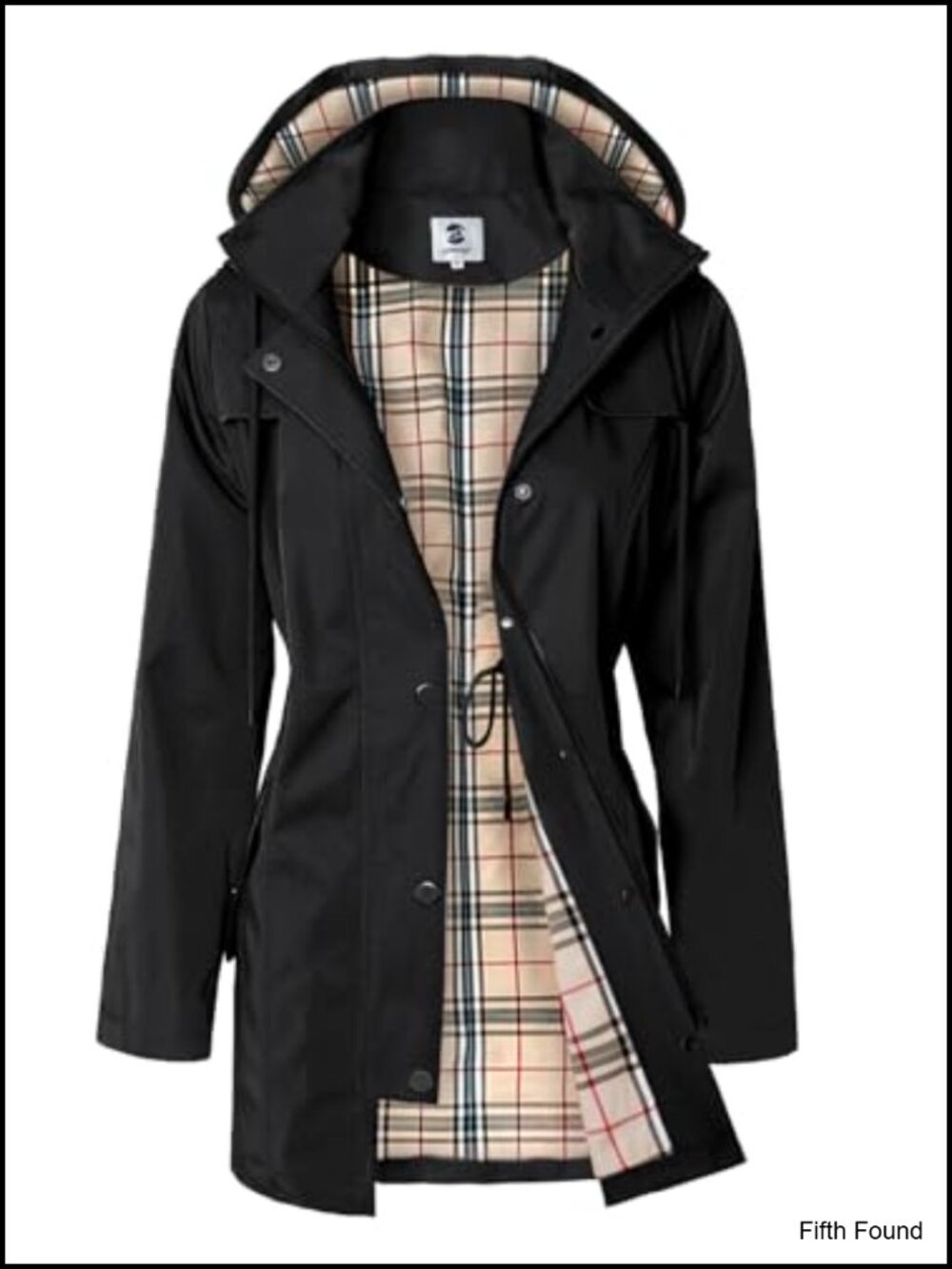 SaphiRose Women's Long Hooded Rain Jacket Water-Resistant Windbreaker